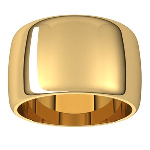 14K Yellow 12 mm Half Round Band Size 8.5 - BN & CO JEWELRY
