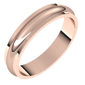 14K Rose 4 mm Half Round Edge Band Size 7 - BN & CO JEWELRY