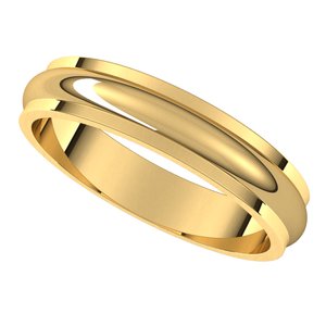 10K Yellow 4 mm Half Round Edge Band Size 10 - BN & CO JEWELRY