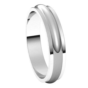 14K White 4 mm Half Round Edge Band Size 6.5 - BN & CO JEWELRY