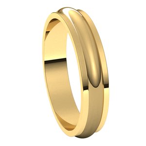 14K Yellow 4 mm Half Round Edge Band Size 7.5 - BN & CO JEWELRY