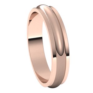 14K Rose 4 mm Half Round Edge Band Size 7 - BN & CO JEWELRY