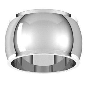 Sterling Silver 12 mm Half Round Edge Band Size 8 - BN & CO JEWELRY