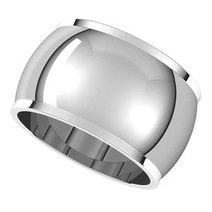 Sterling Silver 12 mm Half Round Edge Band Size 8 - BN & CO JEWELRY