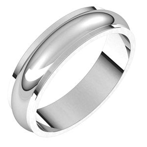 Platinum 5 mm Half Round Edge Band Size 8.5 - BN & CO JEWELRY