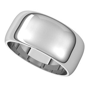 14K White 9 mm Half Round Band Size 11.5 - BN & CO JEWELRY