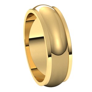 10K Yellow 6 mm Half Round Edge Band Size 15 - BN & CO JEWELRY