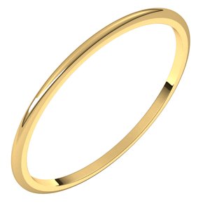 14K Yellow 1 mm Half Round Light Band Size 4 - BN & CO JEWELRY