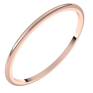 10K Rose 1 mm Half Round Light Band Size 5.5 - BN & CO JEWELRY