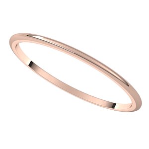 14K Rose 1 mm Half Round Light Band Size 4 - BN & CO JEWELRY