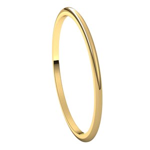 14K Yellow 1 mm Half Round Light Band Size 12 - BN & CO JEWELRY