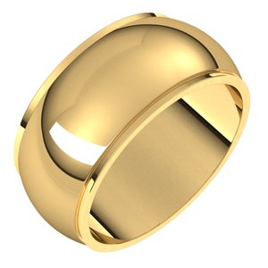 18K Yellow 9 mm Half Round Edge Band Size 7 - BN & CO JEWELRY