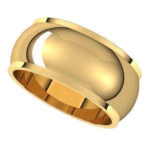 18K Yellow 9 mm Half Round Edge Band Size 13 - BN & CO JEWELRY