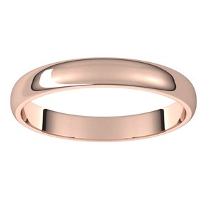 14K Rose 3 mm Half Round Light Band Size 8 - BN & CO JEWELRY