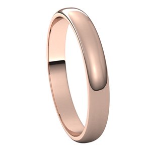 14K Rose 3 mm Half Round Light Band Size 8 - BN & CO JEWELRY