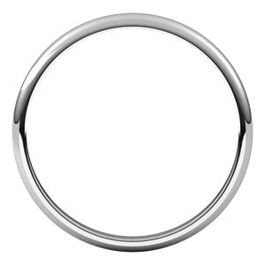 14K White 2 mm Half Round Light Band Size 9.5 - BN & CO JEWELRY