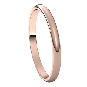 10K Rose 2 mm Half Round Light Band Size 3.5 - BN & CO JEWELRY