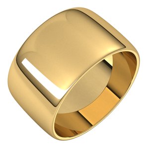14K Yellow 11 mm Half Round Light Band - BN & CO JEWELRY