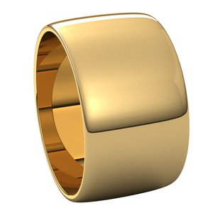 14K Yellow 11 mm Half Round Light Band - BN & CO JEWELRY