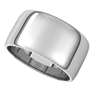 Platinum 10 mm Half Round Light Band Size 6 - BN & CO JEWELRY