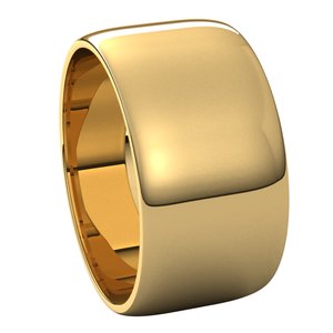14K Yellow 10 mm Half Round Light Band Size 6 - BN & CO JEWELRY