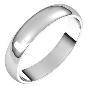 14K White 4 mm Half Round Light Band Size 5.5 - BN & CO JEWELRY
