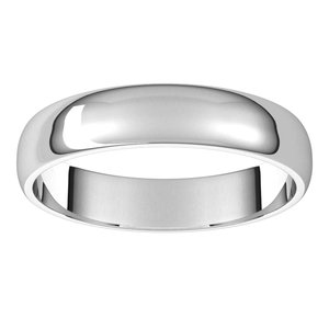 14K White 4 mm Half Round Light Band Size 5.5 - BN & CO JEWELRY