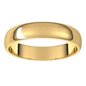 14K Yellow 4 mm Half Round Light Band Size 10.5 - BN & CO JEWELRY