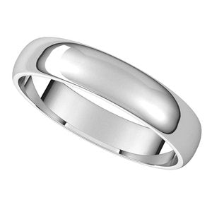 14K White 4 mm Half Round Light Band Size 5.5 - BN & CO JEWELRY
