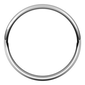 Platinum 2.5 mm Half Round Light Band Size 4.5 - BN & CO JEWELRY
