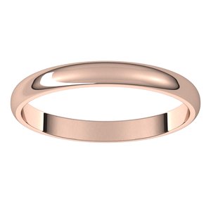 14K Rose 2.5 mm Half Round Light Band Size 7 - BN & CO JEWELRY