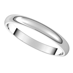 Platinum 2.5 mm Half Round Light Band Size 4.5 - BN & CO JEWELRY