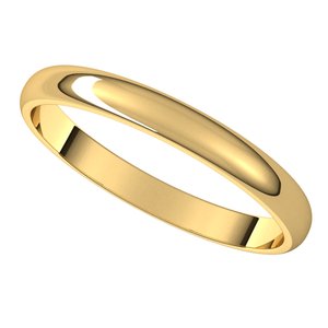 14K Yellow 2.5 mm Half Round Light Band Size 6.5 - BN & CO JEWELRY
