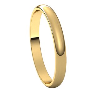 18K Yellow 2.5 mm Half Round Light Band Size 3.5 - BN & CO JEWELRY