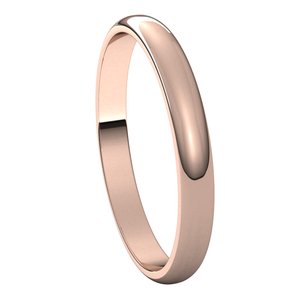 14K Rose 2.5 mm Half Round Light Band Size 7 - BN & CO JEWELRY