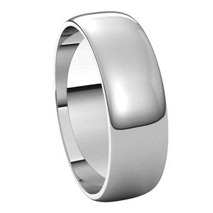14K White 6 mm Half Round Light Band Size 9 - BN & CO JEWELRY