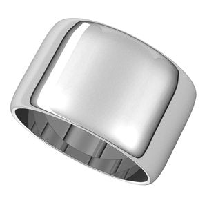 10K White 12 mm Half Round Light Band Size 5.5 - BN & CO JEWELRY