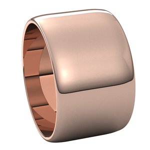 14K Rose 12 mm Half Round Light Band Size 9 - BN & CO JEWELRY