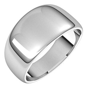 Sterling Silver 10 mm Half Round Tapered Band Size 7 - BN & CO JEWELRY