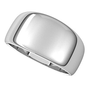 Sterling Silver 10 mm Half Round Tapered Band Size 7 - BN & CO JEWELRY