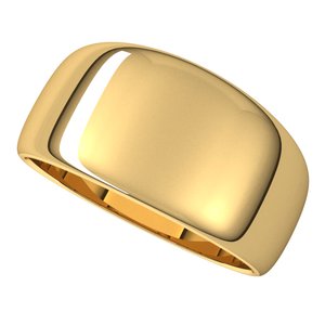 14K Yellow 10 mm Half Round Tapered Band Size 8 - BN & CO JEWELRY