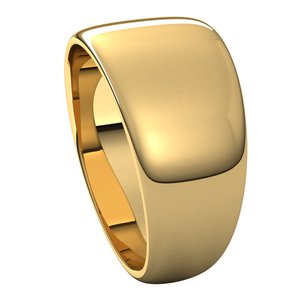 14K Yellow 10 mm Half Round Tapered Band Size 8 - BN & CO JEWELRY
