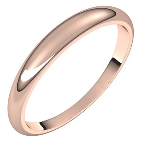14K Rose 3 mm Half Round Tapered Band Size 8 - BN & CO JEWELRY