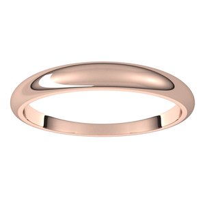 14K Rose 3 mm Half Round Tapered Band Size 8 - BN & CO JEWELRY