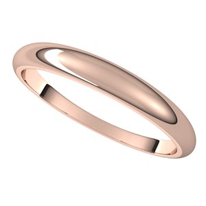 14K Rose 3 mm Half Round Tapered Band Size 8 - BN & CO JEWELRY