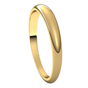 14K Yellow 3 mm Half Round Tapered Band Size 8 - BN & CO JEWELRY