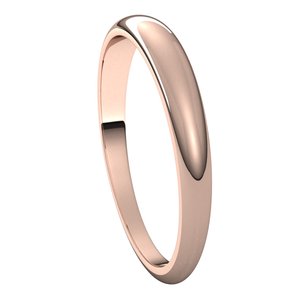 14K Rose 3 mm Half Round Tapered Band Size 8 - BN & CO JEWELRY