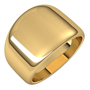 14K Yellow 14 mm Half Round Tapered Band Size 5.5 - BN & CO JEWELRY