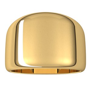 14K Yellow 14 mm Half Round Tapered Band Size 5.5 - BN & CO JEWELRY