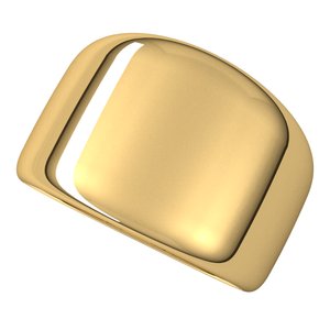 14K Yellow 14 mm Half Round Tapered Band Size 5.5 - BN & CO JEWELRY